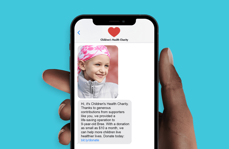 An example of using powerful images to improve your nonprofit text messaging campaign.
