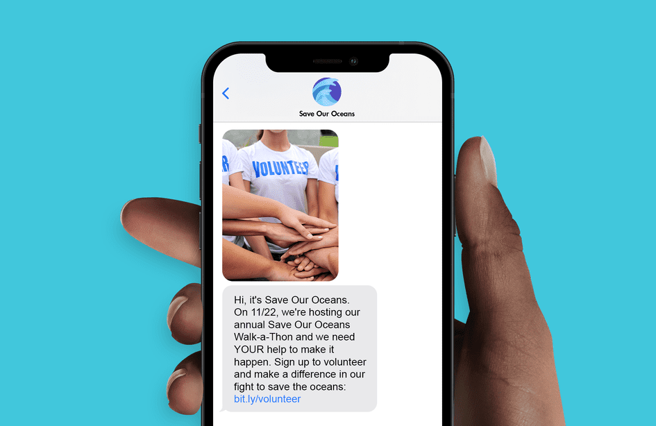 An example of recruiting volunteers using SMS for nonprofits.